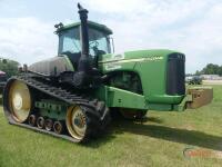 John Deere 9520T Tractor, s/n RW9520T02022: Encl. Cab, 4 Hyd Remotes, Swinging Drawbar, Front Weights, 2293 hrs