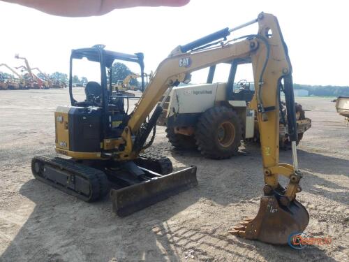 2021 Cat 303.5E2 Mini Excavator, s/n RE900411 Canopy, Aux. Hydraulics, 70" Angle Blade, Cat 16" Bkt. w/ Teeth, 1011 hrs
