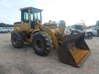 2001 John Deere 544H Rubber-tired Loader, s/n DW544HX579591: Encl. Cab, Heat, 100" Smooth Bkt. w/ BOCE, Hyd. Coupler, 20.5-25 Tires
