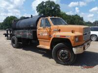 1988 Ford F800 Asphalt Distributor Truck, s/n 1FDXK84A1JVA29470 (Inoperable): S/A, 5-sp., Etnyre Blacktopper BXRS Unit, Injection Pump Issues, 65K mi. (Owned by MDOT)