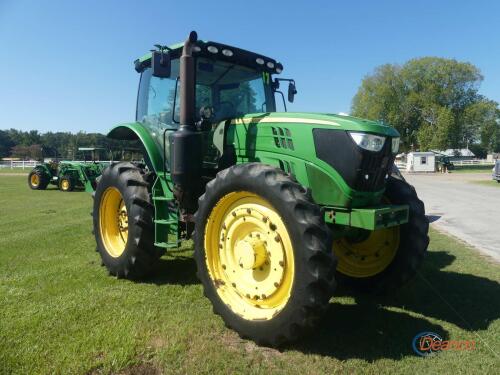2015 John Deere 6155RH MFWD Tractor, s/n 1RW6155RLFR022500 High Crop. Encl. Cab, Power Quad Plus 16/16 Trans., 540/1000 PTO, 13786 hrs