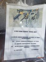 6pc Cub Cadet Tool Kit w/ Hedge Trimmer, Chainsaw, Leaf Blower, String Trimmer, Battery & Charge