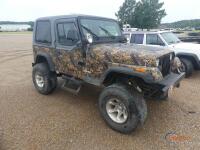 1990 Jeep Wrangler 4WD, s/n 2J4FH19E8LJ554963 2.5L Eng., 5-sp., Odometer S