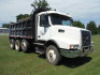 2005 Volvo VHD Tri-axle Dump Truck, s/n 4V5KC9GGX5N375394: D12 Diesel, Eaton Fuller 8-sp., Diff Lock, Ox Bodies Steel Dump. Elec. Tarp, Odometer Shows 583K mi. - 2