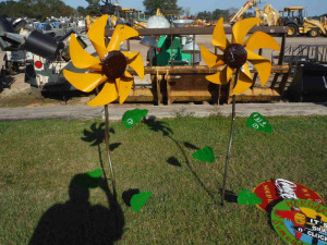 (2) Metal 6' Sunflower Spinners