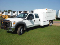 2011 Ford F550 4WD Chip Dump Truck, s/n 1FD0W5HY8BEA18768: 6.8L Eng., Auto, Crew Cab, Winch, 11' Enclosed Dump Bed, Odometer Shows 186K mi.