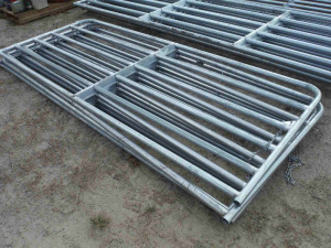 New 10' Galvanized 6-bar Gate w/ Hinges and Chains
