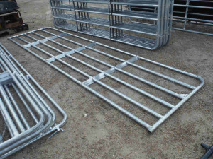 New 16' Galvanized 6-bar Gate w/ Hinges and Chains
