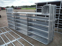 Set of (10) New 12' Galvanized 6-bar Corral Panels