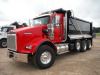 2022 Kenworth T800 Tri-axle Dump Truck, s/n 3BKDL40XXNF124515: Cummins X15 450V Eng., Eaton Fuller 8LL, Tarp, FET is Paid, Full Factory Warranty, Odometer Shows 152 mi.