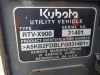2015 Kubota RTV X900 Utility Vehicle, s/n A5KB2FDBLFG031401 (No Title - $50 MS Trauma Care Fee Charged to Buyer): Meter Shows 3214 hrs - 6