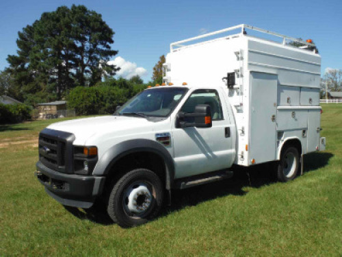 2008 Ford F550 Service Truck, s/n 1FDAF56R88EE12019: Powerstroke V8 Turbo Diesel, Auto, S/A, Enclosed Body, Miller Blue Star 185 Welder, Hyd. Air Compressor, Torch Hose Reel, Air Hose Reel, Power Inverter, Odometer Shows 74K mi. (Owned by Alabama Power)