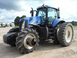 2007 New Holland T8040 MFWD Tractor, s/n ZARW03296: C/A, Front Weights, Front & Rear Duals, Rear Quick Attach, Meter Shows 5574 hrs