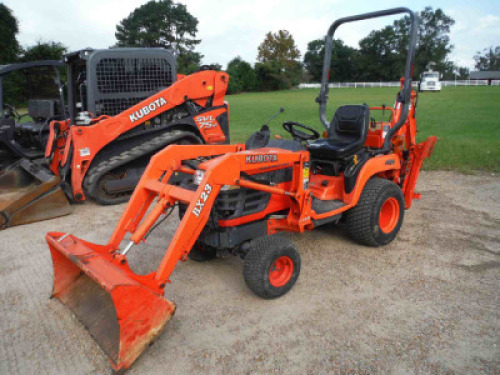 Kubota BX23MLB MFWD Tractor, s/n 68987: Loader, Backhoe Attachment, Meter Shows 601 hrs