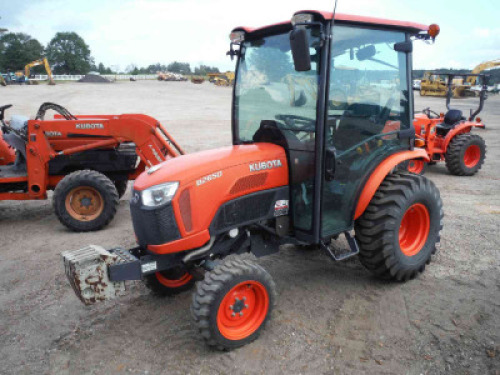 Kubota B2650HSDC MFWD Tractor, s/n 50933: Encl. Cab, 3PH, PTO, Hyd Remote, Meter Shows 248 hrs