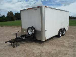 2015 Freedom 16' Enclosed Trailer, s/n 5WKBE162XF1032654: 8.5' Wide, Bumper-pull, T/A, 2 AC Units, Side Door, 2 Swing Doors in Rear, Bent Tongue (Owned by Alabama Power)
