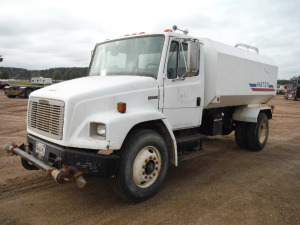 1993 Freightliner FL70 Water Truck, s/n 1FUWHLBB7PL473432: S/A, 2000-gal Tank, Front & Rear Discharge, Odometer Shows 117K mi.