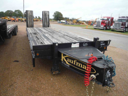 2019 Kaufman 30' Tag Trailer, s/n 5VGAP3038KL001721: 8' Wide, Tri-axle, Pintle Hitch, Dovetail, Ramps, Air Brakes