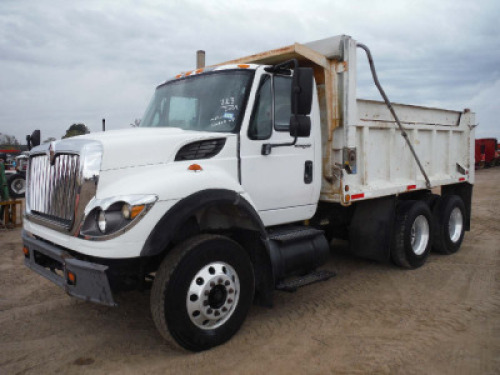 2009 International 7600 Tandem-axle Dump Truck, s/n 1HTWYSJR09J143651 (Inoperable): SBA 6x4, Int'l Diesel Eng., Eaton 10-sp., 12K Front, 40K Rears, PTO, 11R22.5 Tires, 12' Dump Body, Engine Locked Up, Odometer Shows 133K mi.