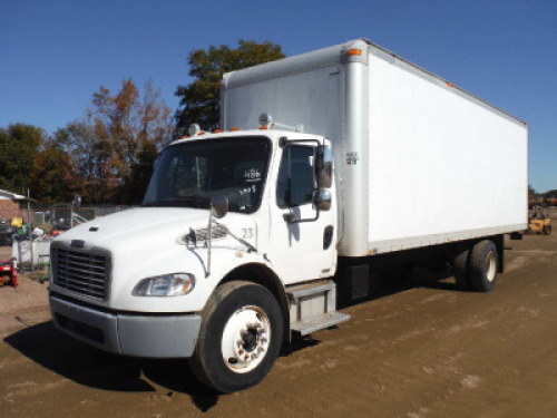 2005 Freightliner Business Class M2 Van-body Truck, s/n 1FVACWDC25HV61560: Auto, Morgan 27' Body, Roll Up Rear Door, Engine Problem, Odometer Shows 382K mi.