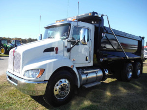 Unused 2022 Kenworth T370 Tandem-axle Dump, s/n 2NKHLJ9X2NM146988: Paccar PX9 330hp Eng., Allison Auto, Hendrickson Susp., 14K Front, 40K Rears, Ox Bodies 16' Dump, High Lift Tailgate, Rear Air Hookup, Full Factory Warranty, FET is Paid, Odometer Shows 29