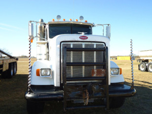 2009 Peterbilt 367 Winch Truck, s/n 1NPTLU0X29D789100: Cat C13 Eng., T/A, EF 8-sp., Triple Frame, Walking Beam Susp., 21' Bed w/ Tail Roller, 322" WB, 445/65R22.5 Fronts, 12R24.5 Rears, Alum. Front Wheels, A/C, (3) Brandon Winches - 100000 lb, 60000 lb & 