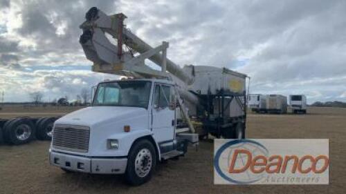 2001 Freightliner FL70 Fertilizer Truck, s/n 1FVABSAK21HH71998: Metal Bed & Body, Auger, Hose Reel, 2 Alum. Tanks, As Is