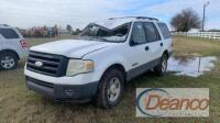 2007 Ford Expedition, s/n 1FMF1654LA87896 (Inoperable): Missing Windshield