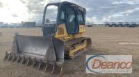 2008 John Deere 450J LGP Dozer, s/n T0450JX164089: C/A, Sweeps, Screens, 6-way Blade, Pin-on Root Rake, 710 hrs