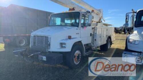 1999 Freightliner FL80 Bucket Truck, s/n 1FV6JJ883XHA42180: Altec 55' Aerial Unit