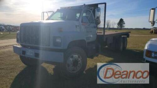 2000 Chevy 8500 Flatbed Truck, s/n 1GBT7H4C3YJ518383: 283K mi.