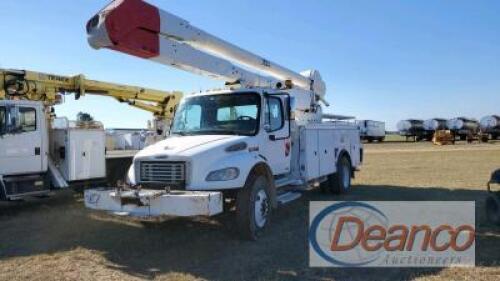 2004 Freightliner Business Class M2 Boom Truck, s/n 1FYACYDC94HN09496: 60' Material Handler, 2-man Bucket, 129K mi.