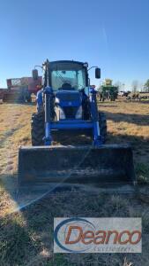 New Holland Powerstar T4.75 MFWD Tractor, s/n ZEAH01134: 8x8 Powershuttle, Cab, NH 655TL Loader, 3729 hrs Lot: 3477
