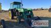 John Deere 2040S Tractor: 2wd, Encl. Cab, Bushhog 2446 QT Loader w/ Bkt. & Hay Spear, 3PH, PTO, Hyd Remote, Drawbar, 4145 hrs Lot: 3495 - 5