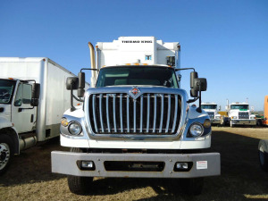 2012 International 7600 Reefer Truck, s/n 1HTGSSHR8CJ125353: T/A, Maxx11 330hp Eng., 10-sp., Air Ride Susp., 26' Morgan Body, Roll Up Door, Thermo King Reefer, Lift Gate, 54000 GVWR, 411K mi., ID 42942