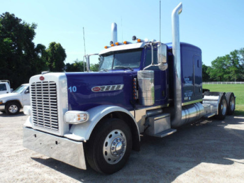 2016 Peterbilt 389 Truck Tractor, s/n 1NPXGGGG60D408672: Glidered, T/A, Detroit 60 Series 12.7 L Eng., 13-sp., Eng. Brake, Pride & Class Pkg., Stand Up Sleeper, 285/75R24.5 Tires, Odometer Shows 744K mi.