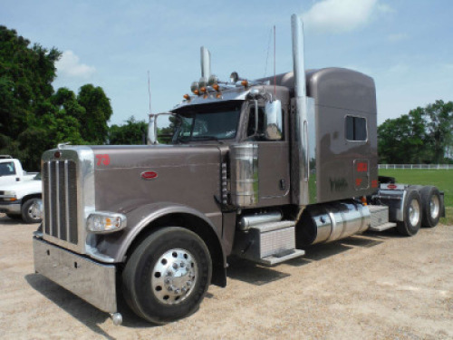 2022 Peterbilt 389 Truck Tractor, s/n 1XPXDP9X8ND775074: Paccer MX13 510hp Eng., Eaton 18-sp., 12.5K Front, 40K Rears, 3.25 Ratio, 280" WB, Dual Exhaust, 78" Unibilt Sleeper, Platinum Interior, Flex Air Susp., Odometer Shows 141K mi.