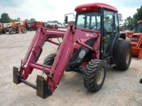 TYM T603 MFWD Tractor, s/n D0100450: Encl. Cab, Loader, No Bkt., Meter Shows 848 hrs