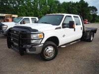 2015 Ford F350 4WD Flatbed Truck, s/n 1FD8W3HT1FEA14286: 6.7L Diesel, 9' Flatbed, Crew Cab, Aux. Fuel Tank w/ Pump, Odometer Shows 167K mi.