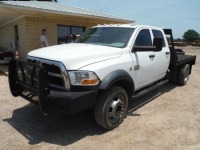 2011 Dodge Ram 4500 4WD Flatbed Truck, s/n 3D6WU6CL1BG501852: Crew Cab, Cummins Diesel, Auto, 9' Bed, Odometer Shows 176K mi.