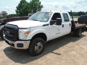 2012 Ford F350 4WD Flatbed Truck, s/n 1FD8W3H66CED16565: 4-door, Odometer Shows 129K mi.
