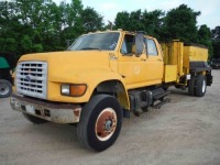 1997 Ford F-Series Asphalt Patch Truck, s/n 1FDXF80C5VVA44880: 6-cyl. Diesel, Auto, Crew Cab, Odometer Shows 145K mi.