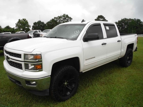 2015 Chevy Silverado 4WD Pickup, s/n 3GCUKREC7FG468007: 5.3l, 4-door, Odometer Shows 191K mi.