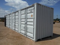 Unused 2022 40' High Cube Multi-Door Container: Four Side Doors, One End Door, Lock, Side Forklift Pockets