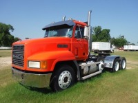 1998 Mack CH613 Truck Tractor, s/n 1M1AA18YXWW098350: Tri-axle, Day Cab, Mack E7 Eng., 10-sp., Double Frame, Camelback Susp., 3rd Lift Axle, Dual Wet Line Kit, Headache Rack, Quarter Fenders