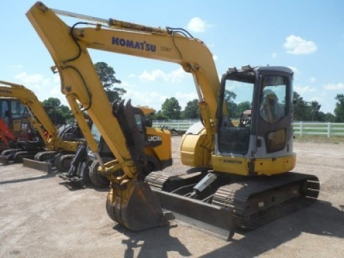 2008 Komatsu PC78 Midi Excavator, s/n KMTPC030A012097: Encl. Cab, Metal Tracks, Blade, Manual Thumb, Meter Shows 4260 hrs