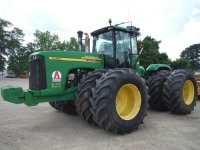 John Deere 9420 Scraper Special MFWD Tractor, s/n RW9420E040977: C/A, Power Shift, Front & Rear Duals, 3 Hyd. Remotes, Front Weights, Scraper Drawbar, Meter Shows 6090 hrs