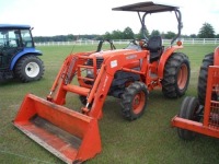 Kubota L3830 MFWD Tractor, s/n 35161: LA723 Loader w/ Bkt., Rollbar Canopy, 3PH, Drawbar, Aux Hydraulics, Meter Shows 662 hrs