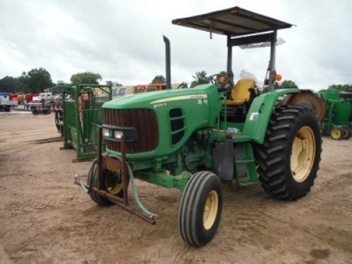 John Deere 6100D Tractor, s/n 1P06100DJAH020385: Canopy, PTO, Drawbar, 3 Hyd Remotes, Meter Shows 5960 hrs