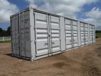 Unused 2022 40' High Cube Multi-Door Container, s/n LYPU0074682: Four Side Doors, One End Door, Lock Box, Side Forklift Pockets